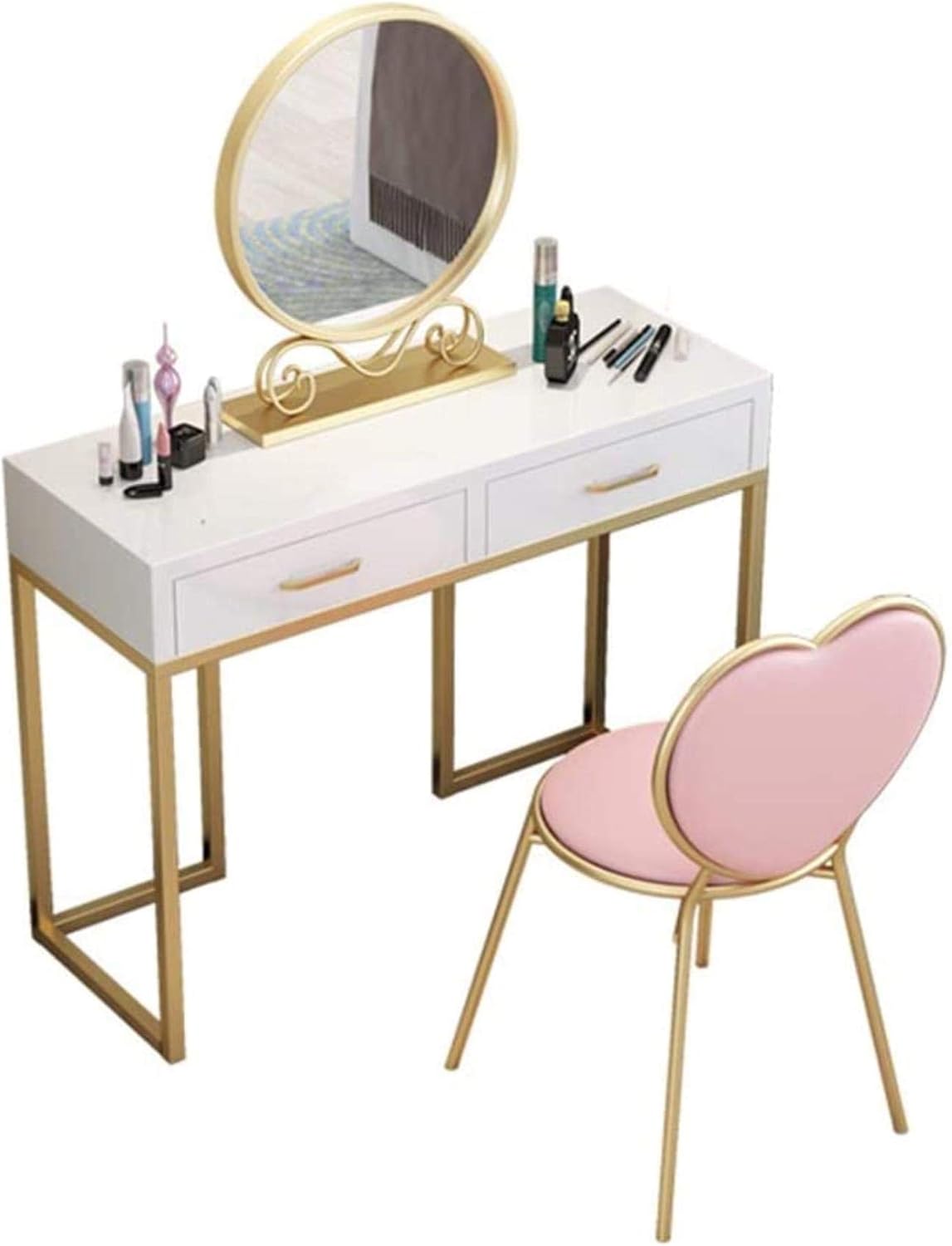 FCYQBF Tocador Moderno nórdico Mesa de Maquillaje de Madera Maciza