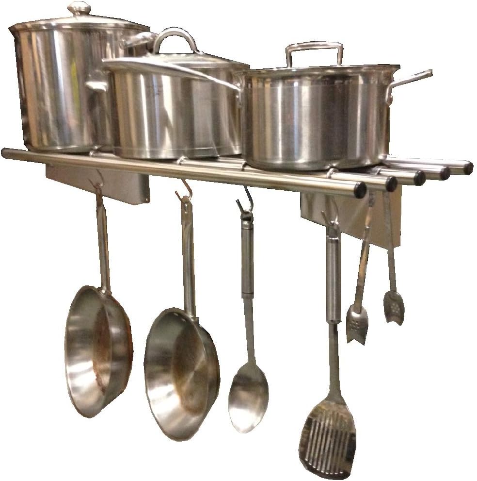 Topf- und Pfannen-Wandregal, Edelstahl, 900 x 270 mm: Amazon.de: Küche