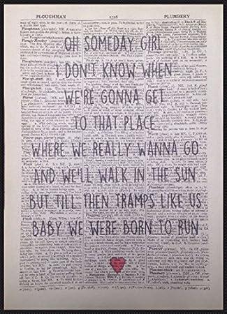 Amazon.de: Bruce Springsteen "Born To Run" Songtext Retro