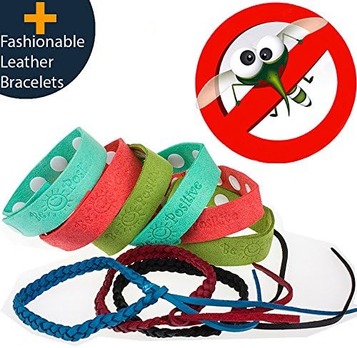 Mosquito Repellent Bracelet 9pcs 100% All Natural Plant-Based Oil Non-Toxic Travel Insect Repellent Safe Deet Free Band Soft Super microfiber Material Protection Outdoor - Indoor for Adults & Kids