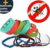Mosquito Repellent Bracelet 9pcs 100% All Natural Plant-Based Oil Non-Toxic Travel Insect Repellent Safe Deet Free Band Soft Super microfiber Material Protection Outdoor - Indoor for Adults & Kids