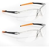2 Pack VICOGARD Premium Clear Safety Glasses for Men and Women with Anti-Fog and Scratch Resistant Wrap Around Lenses— ANSI Z87 Certified Protective Eyewear with 100% UV Shielding and Anti-Slip Tip