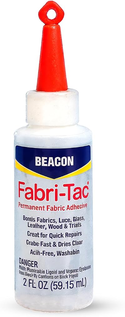 Beacon Fabri-Tac 59ml Clear Fabric Adhesive Glue - Quick Drying & Strong
