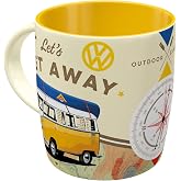 Nostalgic-Art Retro coffee mug, 11.2 oz, VW Bulli &ndash; Let's Get Away &ndash; VW Bus Gift idea, Official License Product (OLP), ceramic cup, vintage design