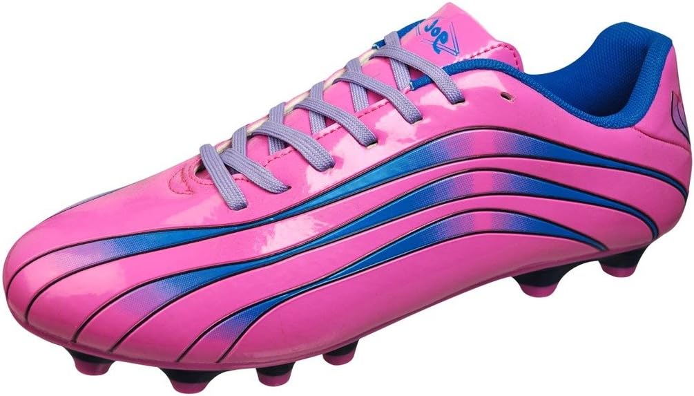 Gol Boy's Fashionable Color Outdoor Soccer Cleats-Fuchsia/Blue