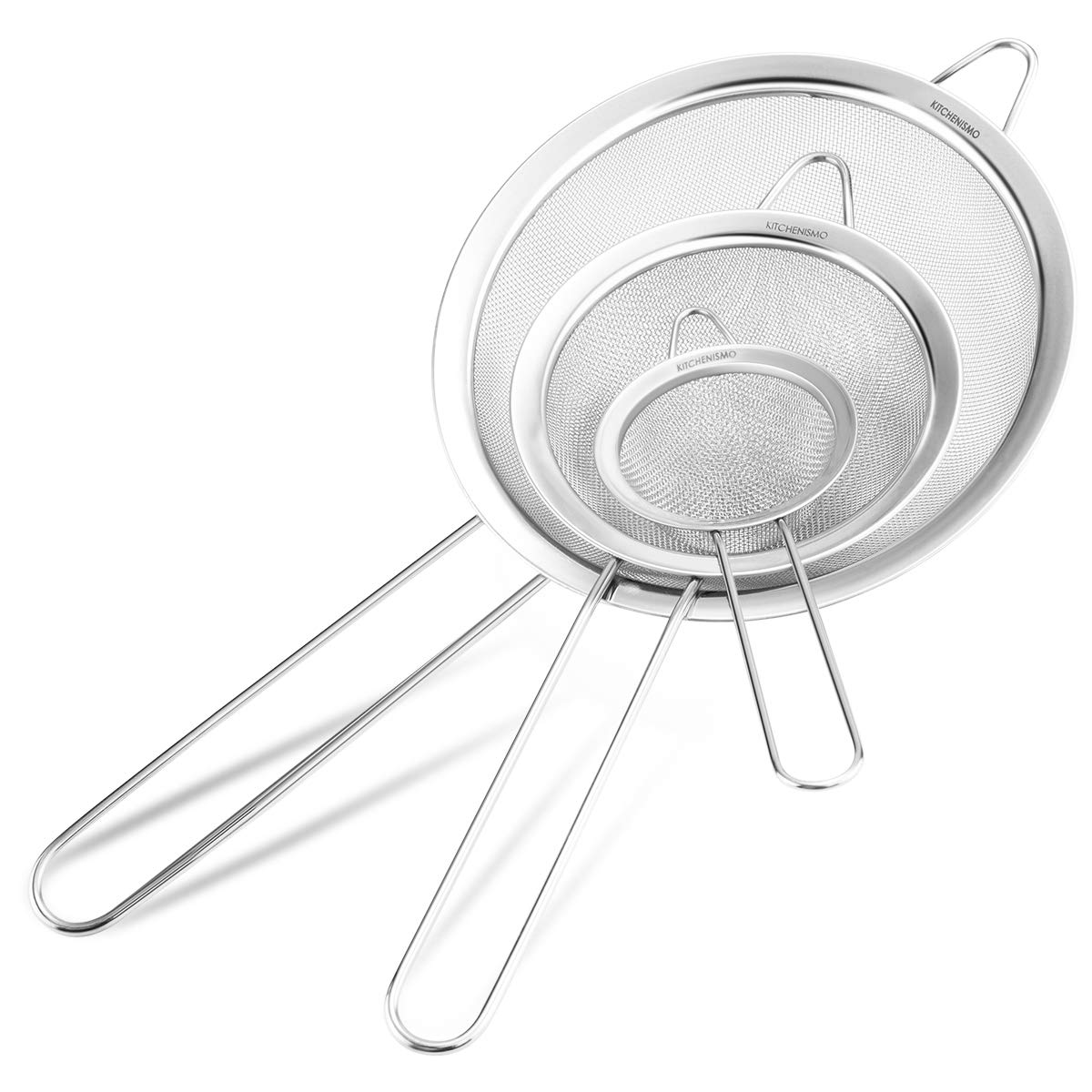 Fine Mesh Stainless Steel Strainer Set Of 3 Professional Sieve