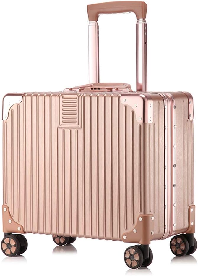 GLJ Korean Version of The Mini Universal Wheel Travel Luggage is Light Trolley (Color : Rose Gold, Size : 18inch)