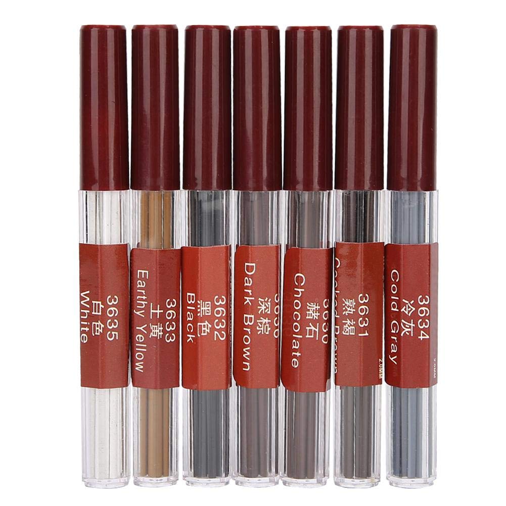 Fydun 2 mm coloured pencil leads, 7 assorted color lead refills, mechanical pencil leads greasy and 90 mm high, 8 pieces for each color