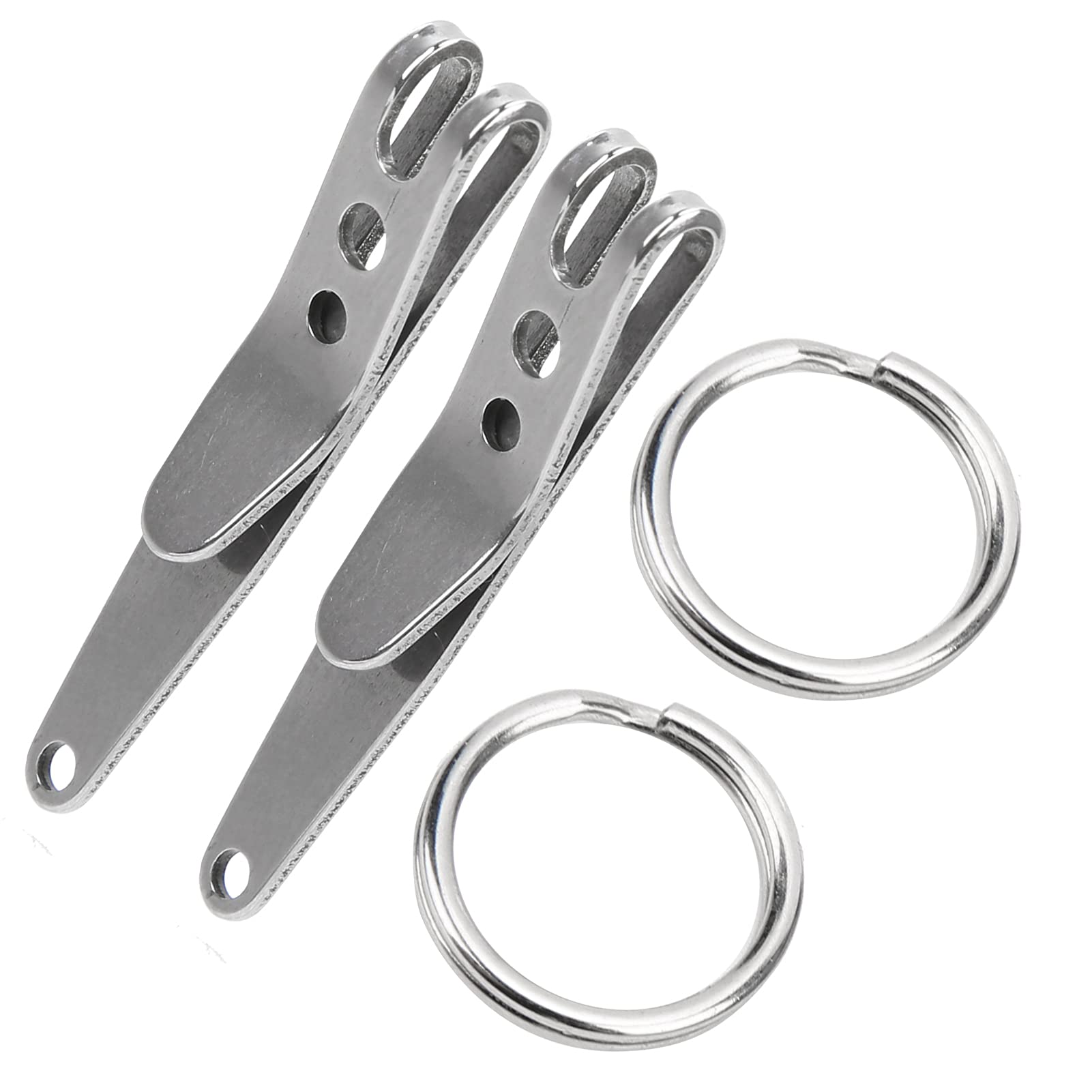 Pilipane 2Pcs Suspension Pocket Clip,Carabiner Clip Retractable Ring Set Titanium KeyChain Quick Release Hooks, Suspension Pocket Clip Key Holder with Keychain for Men Women