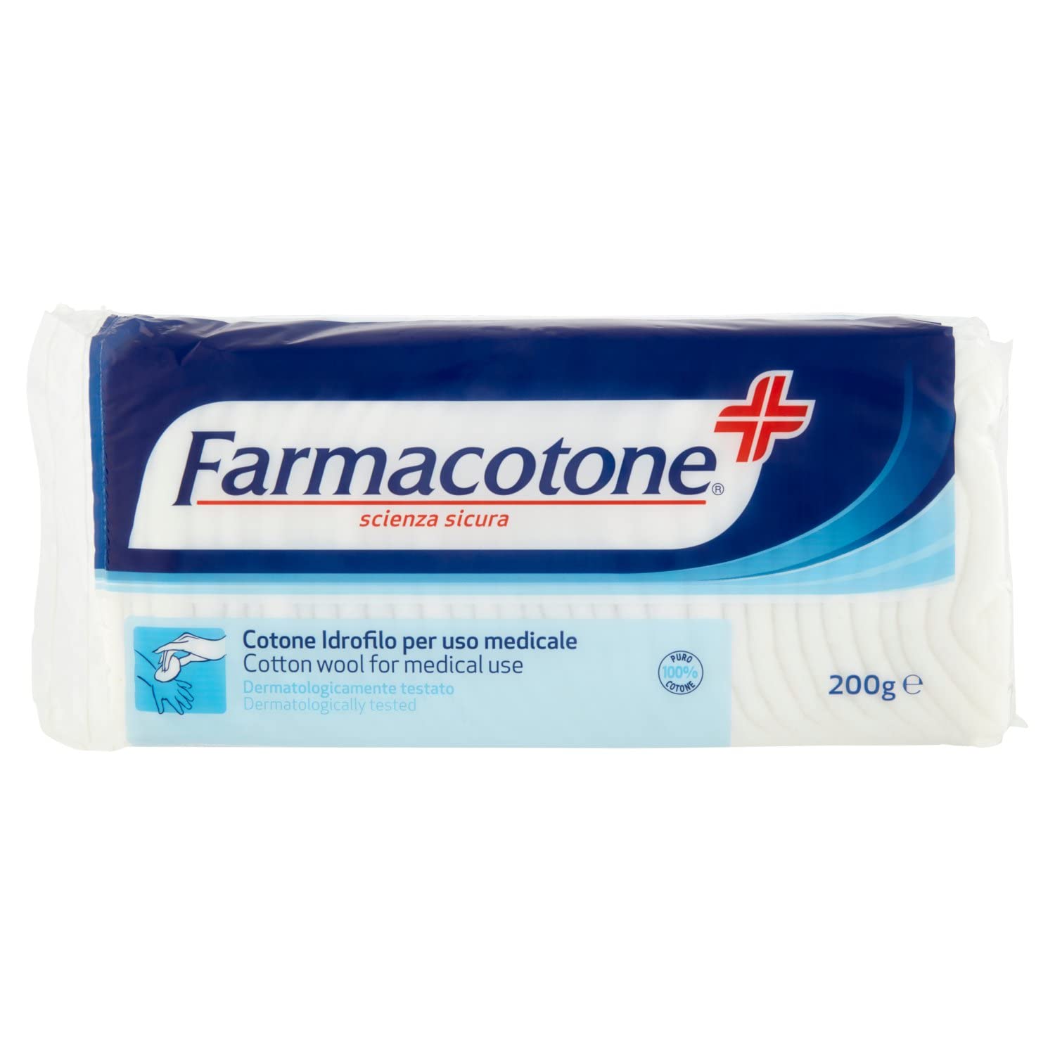 Farmacotone-absorbent cotton, medical use Pack of 200 g