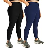 Hi Clasmix 2 Pack Plus Size Leggings for Women-High Waisted Tummy Control 1X-4X Soft Casual Yoga Pants for Curvy Women