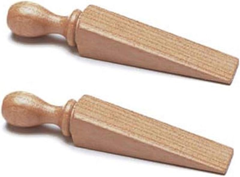 fiXte Wooden Door Wedge Stopper 140mm 5.5 Inch Pack 2 Brown