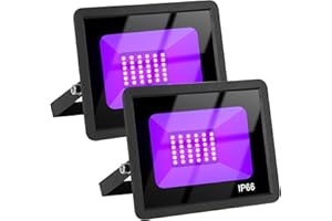 Roleadro Black Light 2 Pack 100W LED Black Light UV Flood Light Outdoor IP66 Waterproof Stage Light for UV Blacklight Party, 