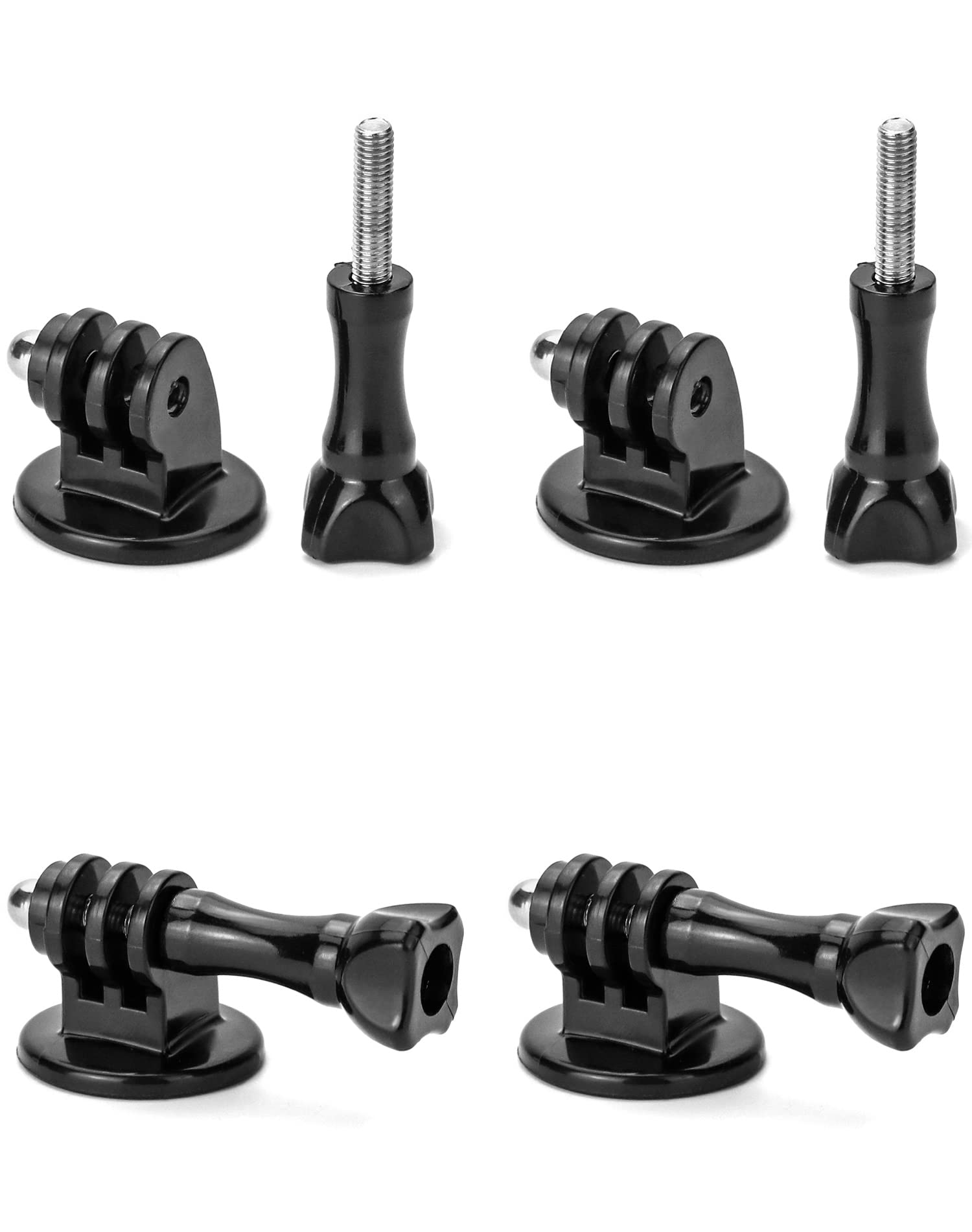 QWORK® 4Pcs Tripod Mount Adapter - Standard 1/4" with 4x Thumb Screw, Compatible with GoPro, DJI Osmo, SJCAM Cameras