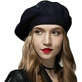 Sumolux Women Beret Hat French Wool Beret Beanie Cap Classic Solid Color Autumn Winter Hats