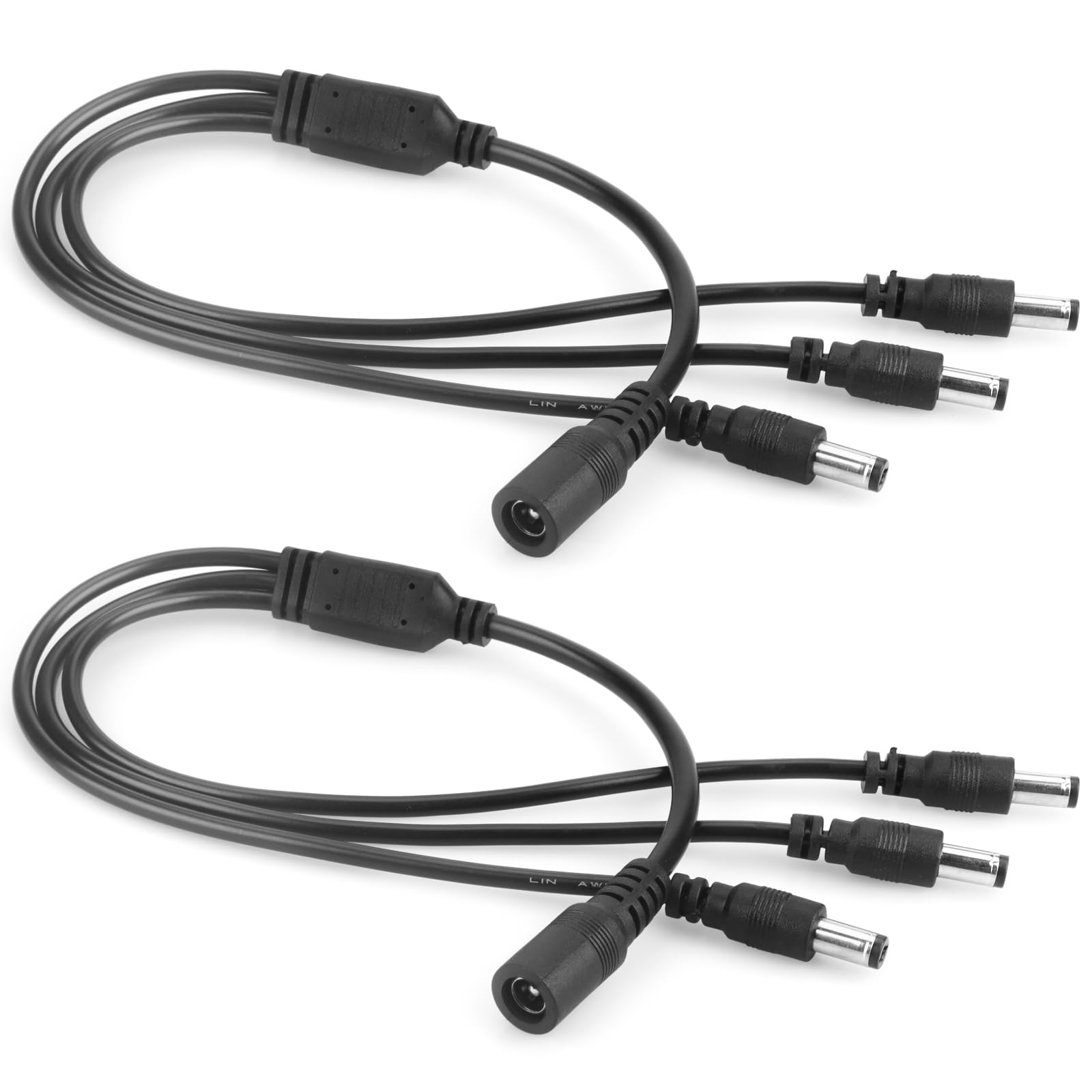 Photo 1 of 2 PCS 1 to 3 Way DC Power Splitter, DC Splitter, 2.1 * 5.5MM Power Splitter for CCTV Security Camera LED Strips