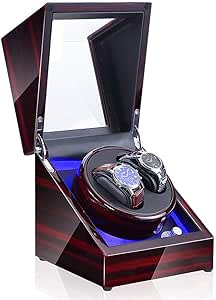 Automático Cajas Giratorias para Relojes Luz LED, Lujo Madera ...