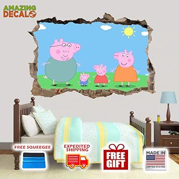 Amazon Com Amazing Decalz Peppa Pig Family Graphic Broken