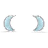 Boma Jewelry Sterling Silver Crescent Moon Stud Earring
