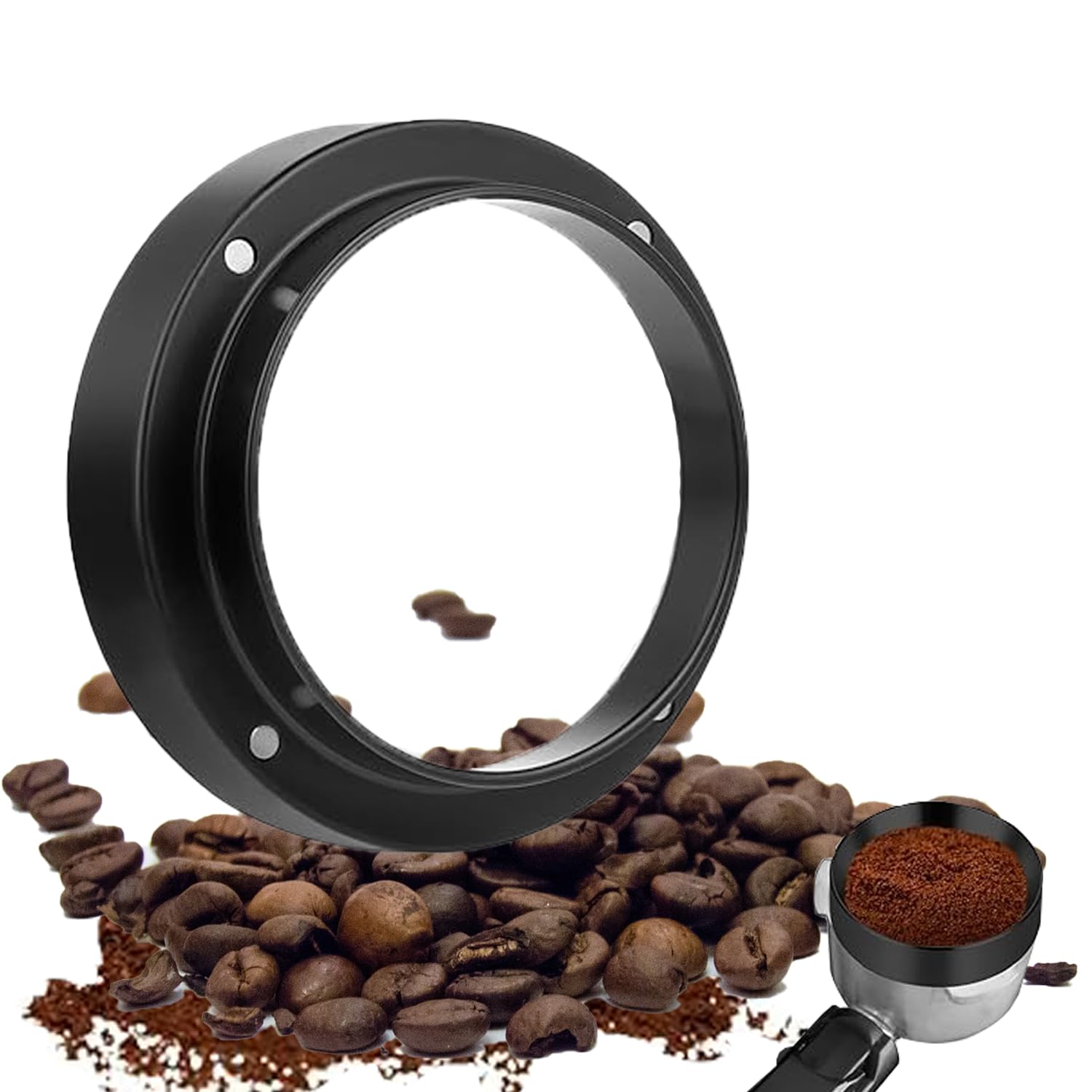 RXKFIGX 51mm Aluminum Coffee Dosing Ring Magnetic Dosing Funnel Espresso Coffee Dosing Ring Aluminum Dosing Funnel Coffee Powder Dosing Rings Funnel Espresso Barista Accessories for Barista Home Cafe