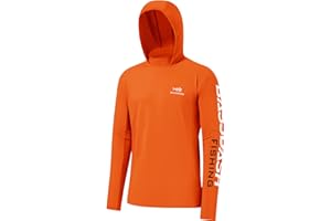 Bassdash UPF 50+ Men’s UV Sun Protection Long Sleeve Performance Fishing Hoodie Hooded Shirts