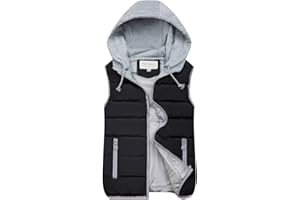 Gihuo Women's Puffer Vest Zip Up Quilted Padded Winter Hooded Vest Warm Jacket Outerwear Vest