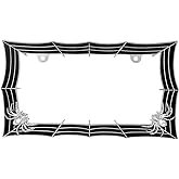 GG Grand General 60468 Chrome and Black Spider Web Style License Plate Frame w/2 Holes