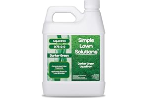 Simple Lawn Solutions - Liquid Iron Fertilizer Darker Green - Chelated Micronutrients - Concentrated Green Booster for Turf Grass, Indoor Plants and Outdoor Garden (32 ounce)