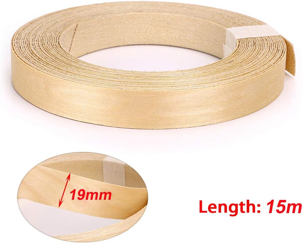 Skelang Birch Wood Veneer, Wood Edging Tape, Iron-on Veneer for Shelf Wardrobe, Door Frame, Desktop, 19mm×15m - Image 4
