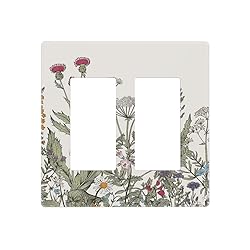 Vintage Colorful Wild Flower Floral 2 Gang Double