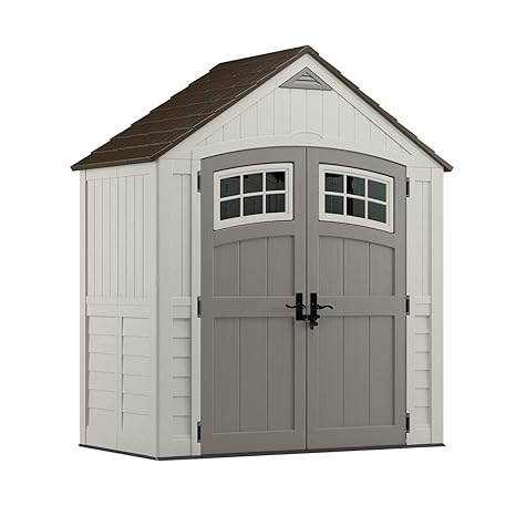 Suncast 6 X 3 Cascade Storage Shed Outdoor Storage For Backyard Tools And Accessories All Weather Resin Material Transom Windows And Shingle