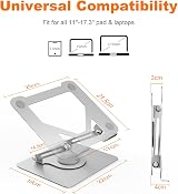 GRIFEMA Laptop Stand 360° Swivel Foldable Height Adjustable Ventilated view 2
