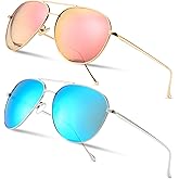SUNGAIT Women's Lightweight Oversized Aviator Sunglasses - Classic Style Polarized Lens