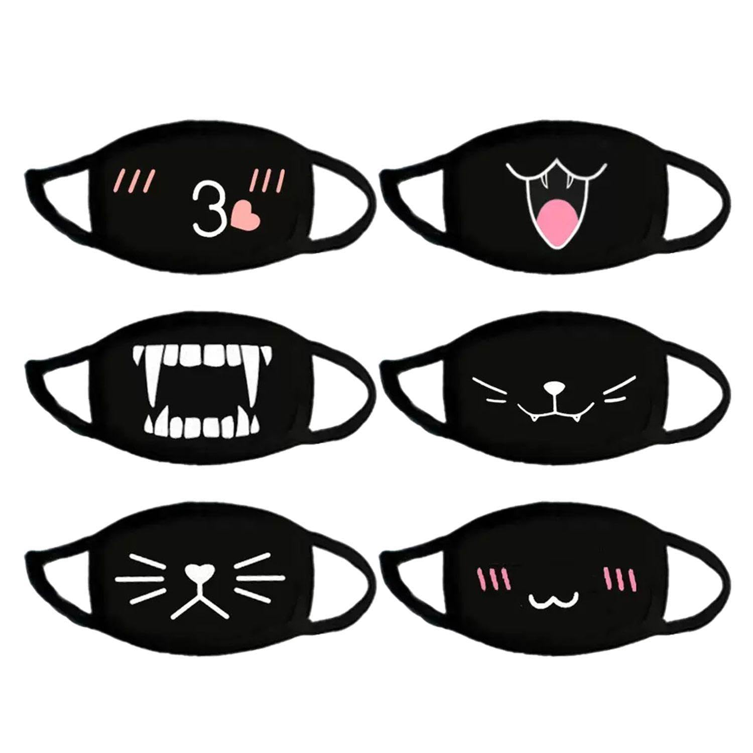 6 Pieces of Cute Masks, Dust Masks, Creative Pattern Masks, Protective Masks, Cartoon Masks, Reusable Masks