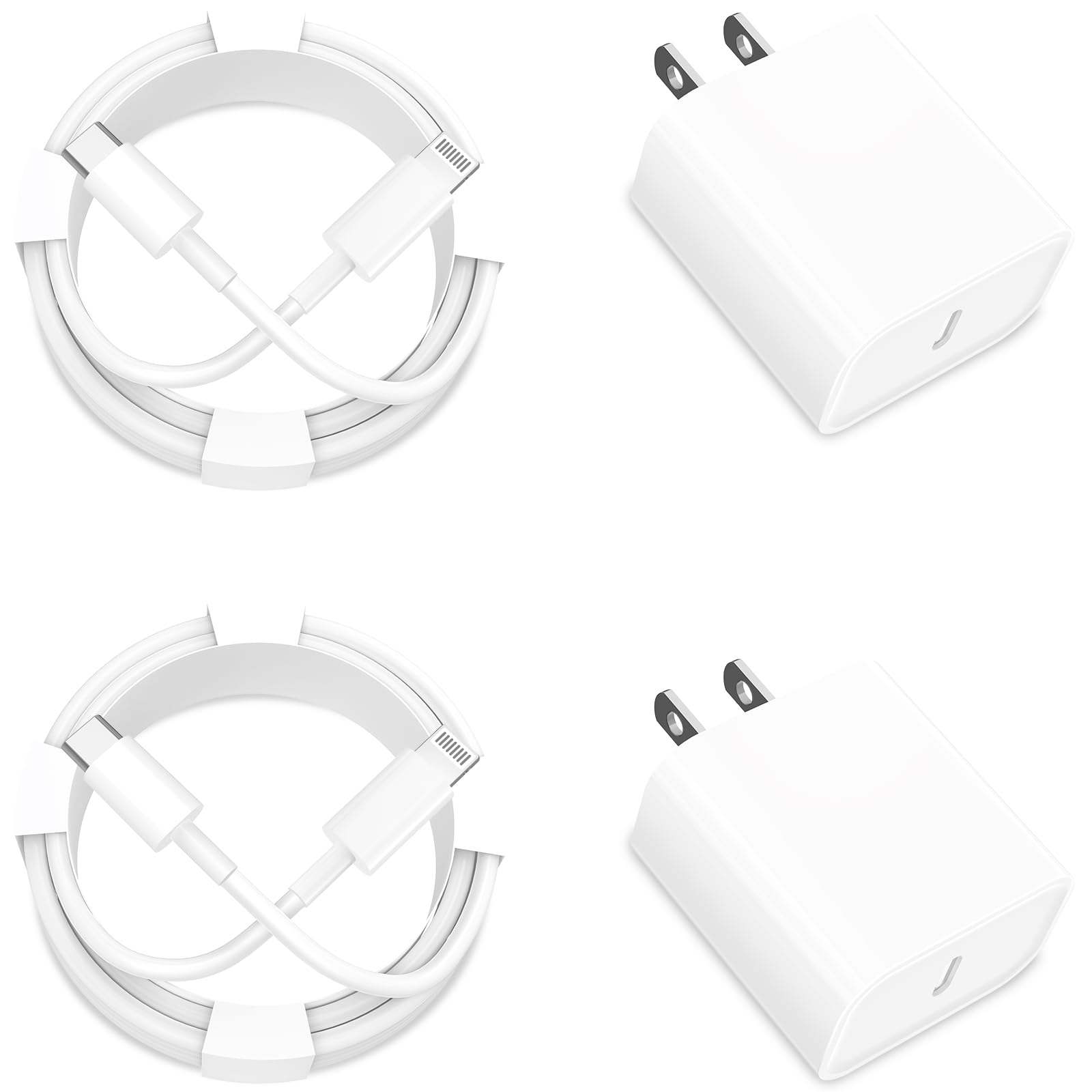 Photo 1 of [Apple MFi Certified] iPhone Charger Fast Charging, GEONAV 4Pack 20W USB C Chargers Dynamic Power Adapter Type C Wall Charger + 6FT Lightning Cord for iPhone 14 13 12 11 Pro Max XS XR X 8 iPad AirPods