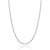 Miabella Italian 925 Sterling Silver, 18K Gold Plated 1.5mm Diamond-Cut Rope Chain Necklace for Women Men | Made in Italy