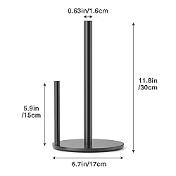 Paper Towel Holder Black, Premium Stainless Steel