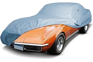 iCarCover Premium Car Cover for 1968-1982 Chevy Corvette C3 Heavy Duty Waterproof All Weather Automobiles Custom Fit Indoor Outdoor UV Snow Protection Covers with Straps and Bag