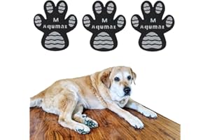 Aqumax Dog Paw Protector Non-Slip Gripper Traction Pads,Walk Assistant for Senior Dogs,Foot Stickers for Hardwood Floors,Dog Shoes Booties Socks Replacement,6 Sets (24 pcs) M Black