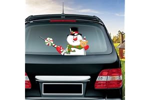 Nouiroy Christmas Rear Wiper Stickers,Christmas Waving Wiper Decals 3D Reusable Funny Christmas Decoration Vinyl Decals Waterproof Rear Window Wiper Decor (Lollipop&Snowman)