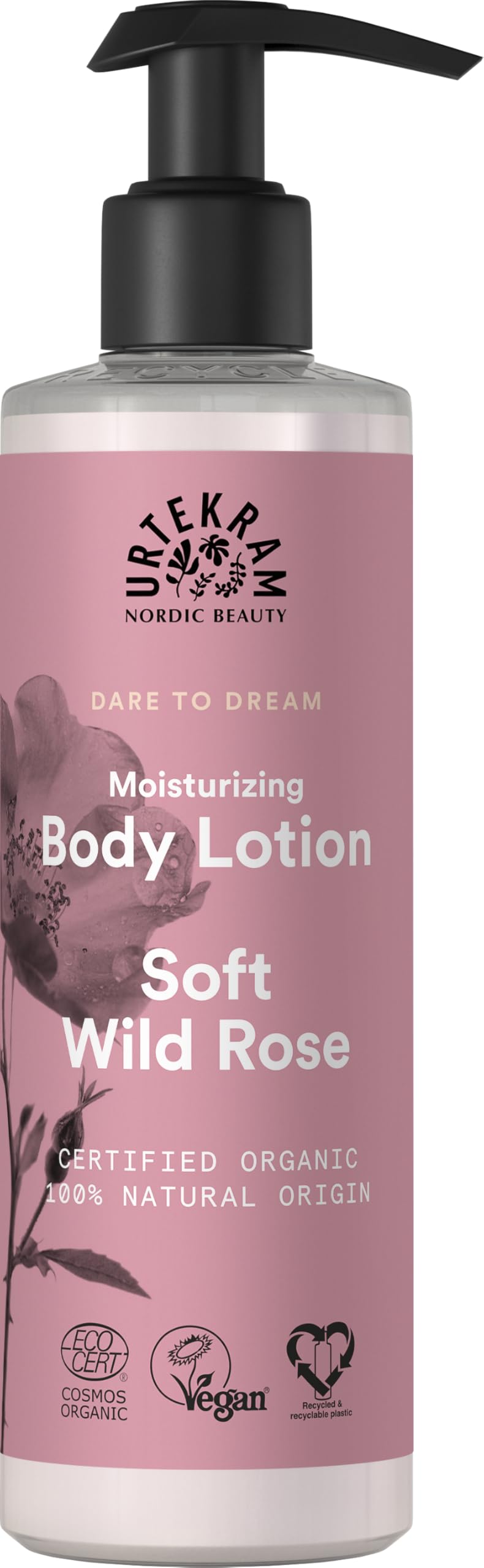 Urtekram Body Lotion - Moisturizing - Wild Rose - 245 ml, Vegan, Organic, Natural Origin