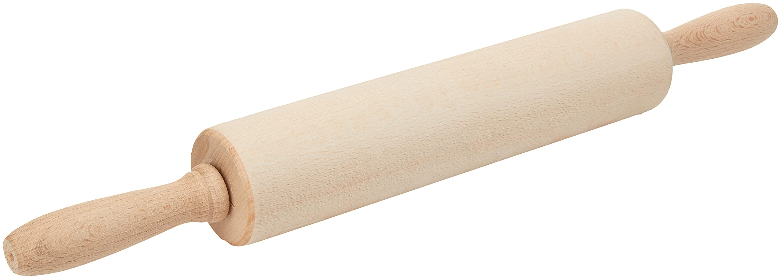 Dexam 17740122 Beech Revolving Rolling Pin with Handles 45cm, Beige