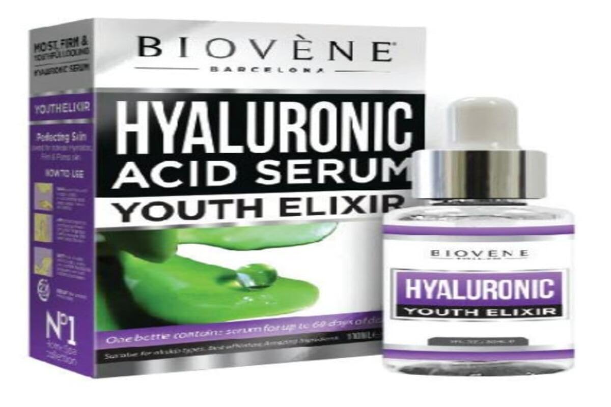 Biovène Hyaluronic Acid Serum - Highly Effective Anti-Ageing Hyaluronic Serum for Face - Combats Fine Lines, Wrinkles and Dullness - Moisturises, Brightens and Tightens Skin (30ml)