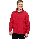 AFC Men’s Lightweight Windbreaker With Hood Water Resistant Lg to 6x Big & Tall (US, Alpha, 4X-Large, Big, Regular, Red)
