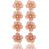JDONL Wooden Flower Stud Earrings for Women Handmade Bohemian Flowers Print Drop Dangle Earrings Vacation Jewelry