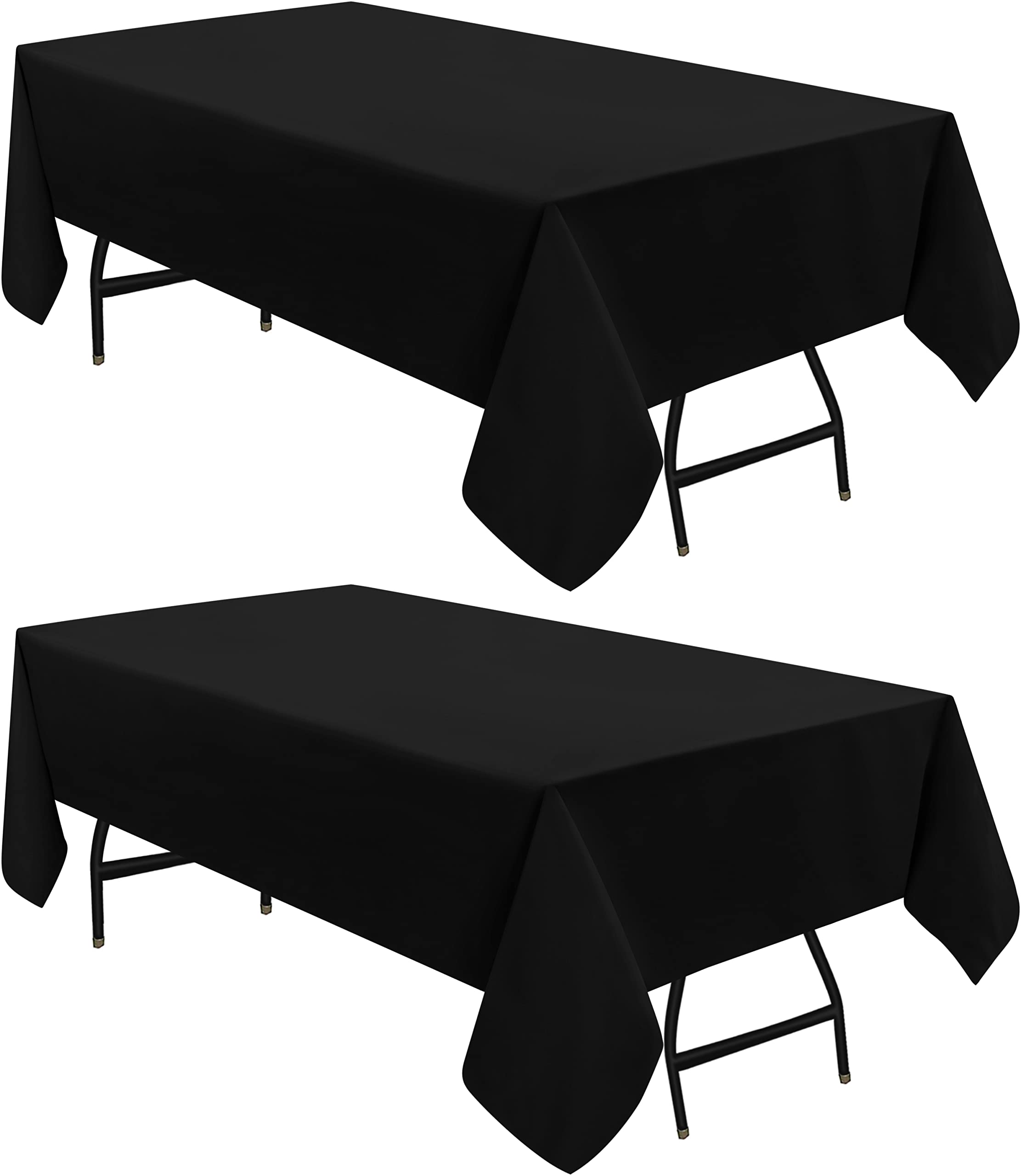 Utopia Kitchen Rectangle Tablecloth 150x300 cm - (Pack of 2) Black Table Cover Machine Washable Table Cloth Perfect for Parties, Weddings and Festivals (59x118 inches) — image 1