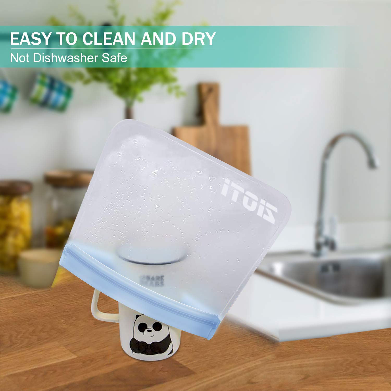 Reusable Storage Bags 10 Pack, 2 Reusable Sandwich Bags, 5 Reusable Freezer Bags and 3 Reusable Snack Bags, 2019 BPA FREE Extra Thick Leakproof Easy Seal Gallon Ziplock Lunch Bags for Home and Travel