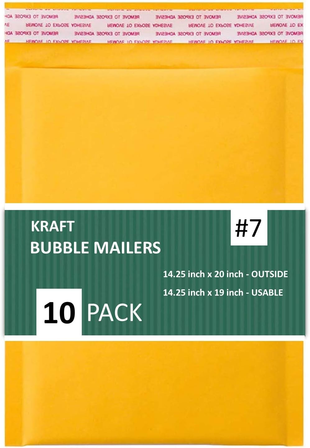 Sales4Less #7 Kraft Bubble Mailers 14.25X20 Inches Shipping Padded Envelopes Self Seal Waterproof Cushioned Mailer 10 Pack
