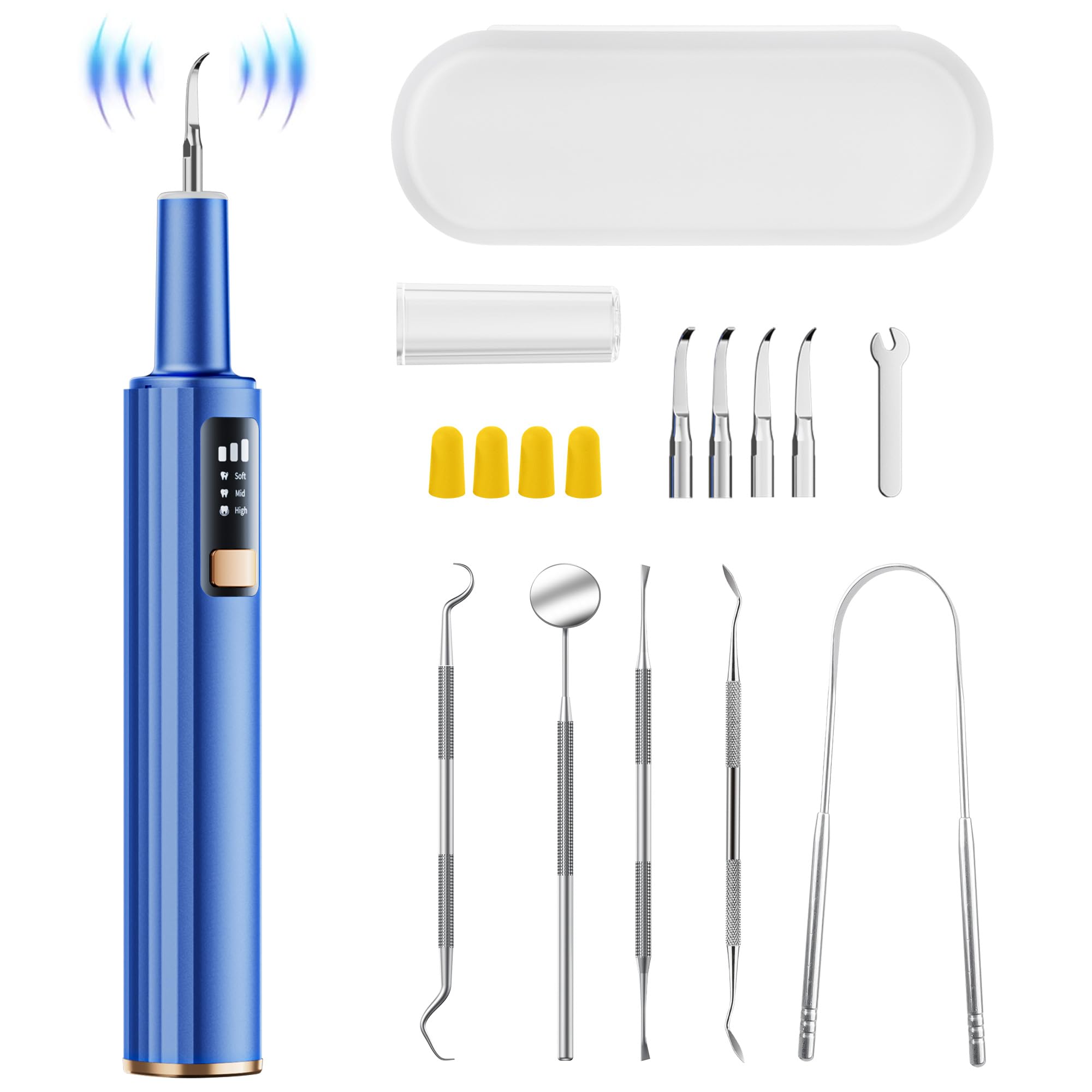 Photo 1 of ***MISSING PARTS***
Plaque Remover for Teeth, Dental Tools, Teeth Cleaning Tools with 4 Replaceable Heads, 6-in-1 Dental Pick, LED Light, Waterproof, Rechargeable for Home & Travel Use