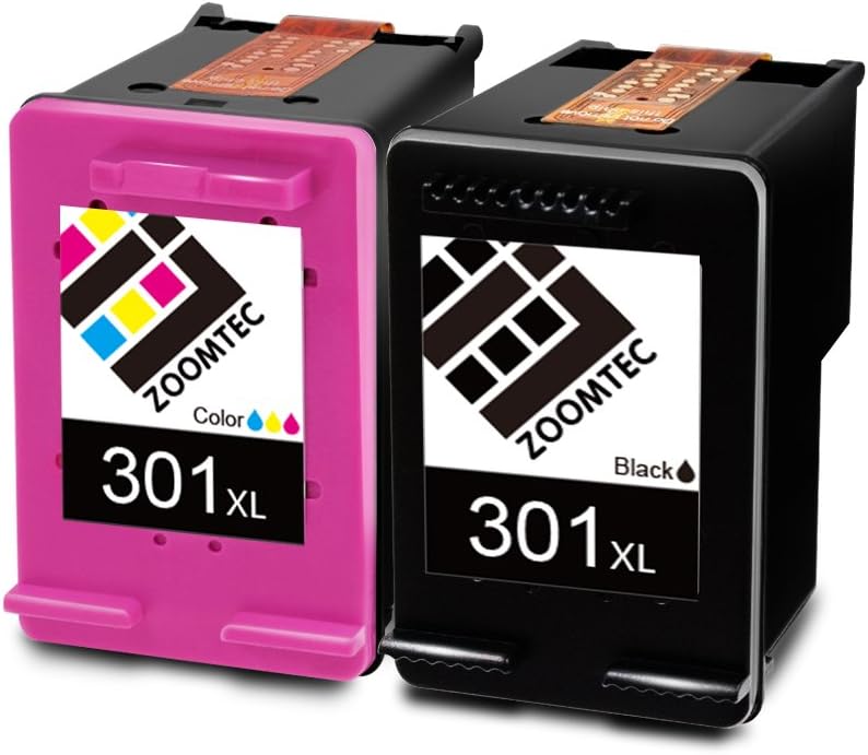 ZOOMTEC Remanufactured Ink Cartridge Replacement for HP 301XL (1 Black,1 Colour)